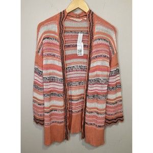 Soft Surroundings Artist Striped Open Cardigan Womens Sz XS NEW
